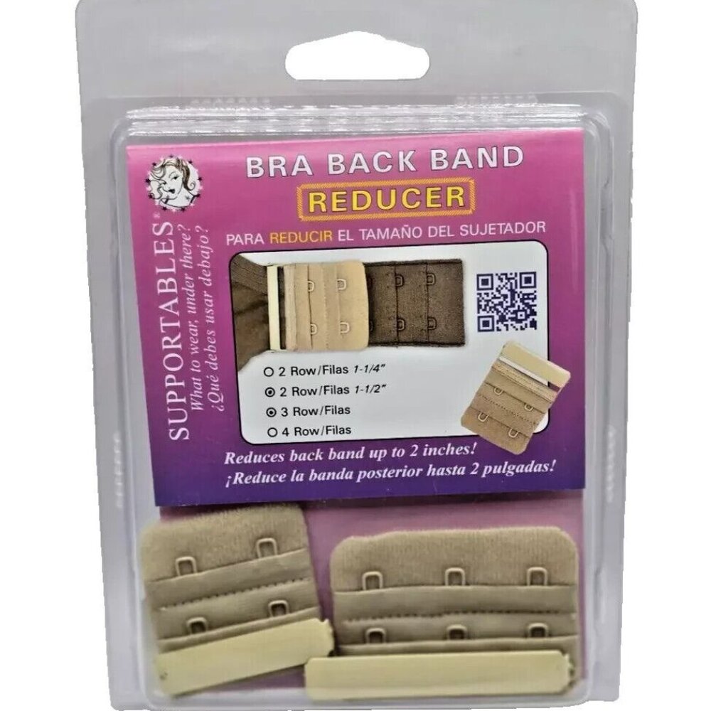 Supportables Bra Back Band Reducer 2 Pack (2 Rows + 3 Rows) Up To 2 Inches New